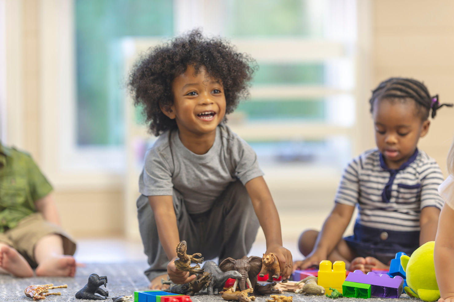 Preschool children playing indoors